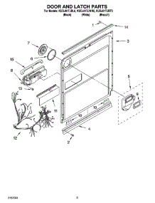 03 - Door And Latch Parts parts for Kitchenaid Dishwasher KUDJ01TJBT0 from AppliancePartsPros.com