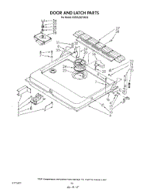 13 - Door And Latch parts for Kitchenaid Dishwasher KUDA220TWH0 from AppliancePartsPros.com
