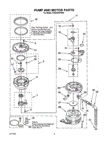 04 - Pump And Motor parts for Kitchenaid Dishwasher KUDJ23HYWH1 from AppliancePartsPros.com