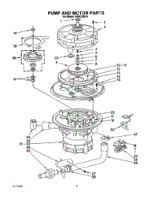 05 - Pump And Motor parts for Kitchenaid Dishwasher KUDC220T6 from AppliancePartsPros.com