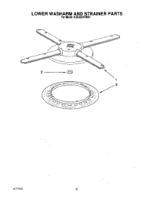 05 - Lower Washarm And Strainer parts for Kitchenaid Dishwasher KUDJ23HYWH1 from AppliancePartsPros.com