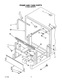 10 - Frame And Tank parts for Kitchenaid Dishwasher KUDC220T6 from AppliancePartsPros.com