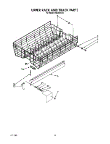 11 - Upper Rack And Track parts for Kitchenaid Dishwasher KUDI22GT2 from AppliancePartsPros.com
