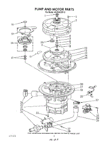 05 - Pump And Motor parts for Whirlpool Dishwasher 4KUDA220T3 from AppliancePartsPros.com