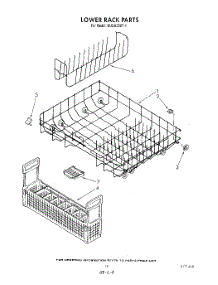 12 - Lower Rack parts for Kitchenaid Dishwasher KUDA220T1 from AppliancePartsPros.com