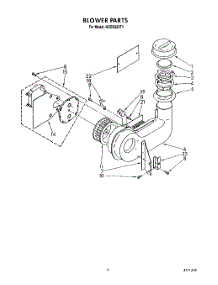 03 - Blower parts for Kitchenaid Dishwasher KUDS220T1 from AppliancePartsPros.com