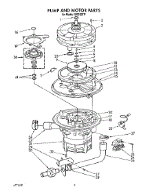 05 - Pump And Motor parts for Kitchenaid Dishwasher KUDS220T1 from AppliancePartsPros.com