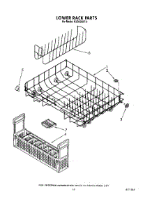 12 - Lower Rack parts for Kitchenaid Dishwasher KUDA220T0 from AppliancePartsPros.com