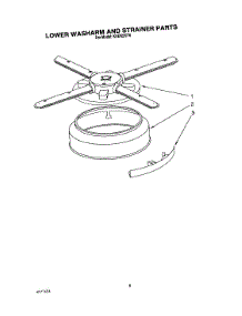 06 - Lower Washarm And Strainer parts for Kitchenaid Dishwasher KUDI220T6 from AppliancePartsPros.com