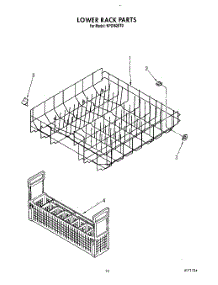 12 - Lower Rack parts for Kitchenaid Dishwasher KPDI620T0 from AppliancePartsPros.com