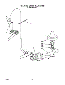 08 - Fill And Overfill parts for Kitchenaid Dishwasher KUDI220T6 from AppliancePartsPros.com