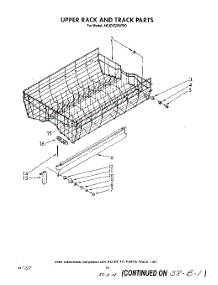 11 - Upper Rack And Track parts for Whirlpool Dishwasher 4KUDI220WW0 from AppliancePartsPros.com