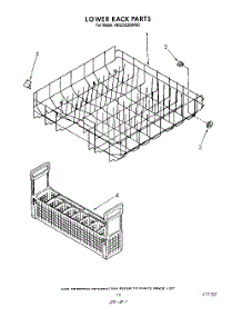 12 - Lower Rack parts for Whirlpool Dishwasher 4KUDI220WW0 from AppliancePartsPros.com