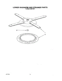 05 - Lower Washarm And Strainer parts for Kitchenaid Dishwasher KUDP230Y1 from AppliancePartsPros.com