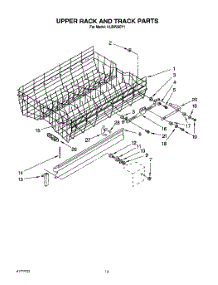 10 - Upper Rack And Track parts for Kitchenaid Dishwasher KUDP230Y1 from AppliancePartsPros.com