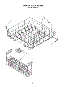 11 - Lower Rack parts for Kitchenaid Dishwasher KUDP230Y1 from AppliancePartsPros.com