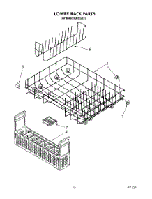 12 - Lower Rack parts for Kitchenaid Dishwasher KUDS22CT0 from AppliancePartsPros.com