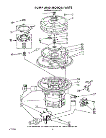 05 - Pump And Motor parts for Kitchenaid Dishwasher KUDA22ST3 from AppliancePartsPros.com