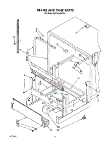 10 - Frame And Tank parts for Kitchenaid Dishwasher KUDA22SWWH1 from AppliancePartsPros.com