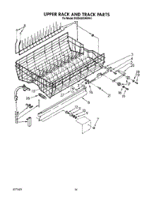 11 - Upper Rack And Track parts for Kitchenaid Dishwasher KUDA22SWWH1 from AppliancePartsPros.com