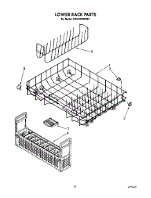 12 - Lower Rack parts for Kitchenaid Dishwasher KUDA22SWWH1 from AppliancePartsPros.com