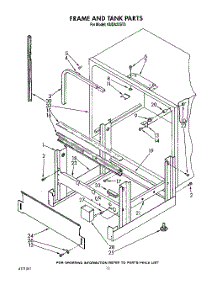 10 - Frame And Tank parts for Kitchenaid Dishwasher KUDA22ST3 from AppliancePartsPros.com