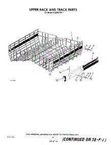 11 - Upper Rack And Track parts for Kitchenaid Dishwasher KUDB210S1 from AppliancePartsPros.com