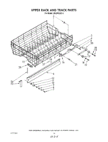 11 - Upper Rack And Track parts for Whirlpool Dishwasher 4KUDP220T0 from AppliancePartsPros.com