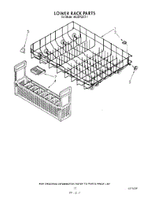 12 - Lower Rack parts for Whirlpool Dishwasher 4KUDP220T1 from AppliancePartsPros.com