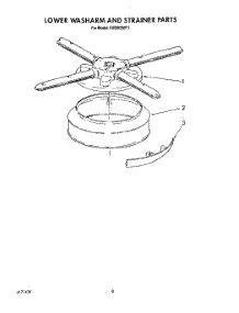 06 - Lower Washarm And Strainer parts for Kitchenaid Dishwasher KUDB220T1 from AppliancePartsPros.com