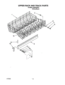 10 - Upper Rack And Track parts for Whirlpool Dishwasher 4KUDC220T5 from AppliancePartsPros.com