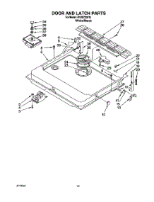 12 - Door And Latch parts for Whirlpool Dishwasher 4KUDC220T5 from AppliancePartsPros.com