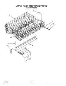 11 - Upper Rack And Track parts for Kitchenaid Dishwasher KUDH230Y0 from AppliancePartsPros.com
