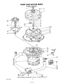 05 - Pump And Motor parts for Kitchenaid Dishwasher KUDI21DS1 from AppliancePartsPros.com