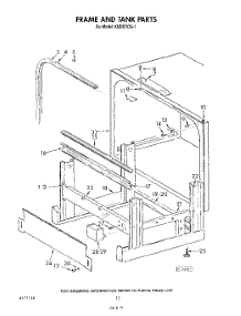 10 - Frame And Tank parts for Kitchenaid Dishwasher KUDI21DS1 from AppliancePartsPros.com