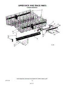 11 - Upper Rack And Track parts for Kitchenaid Dishwasher KUDI21DS1 from AppliancePartsPros.com