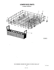 12 - Lower Rack parts for Kitchenaid Dishwasher KUDI21DS1 from AppliancePartsPros.com