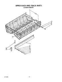 11 - Upper Rack And Track parts for Kitchenaid Dishwasher KUDB220T1 from AppliancePartsPros.com