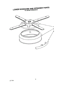 06 - Lower Washarm And Strainer parts for Kitchenaid Dishwasher KUDI22XX2 from AppliancePartsPros.com