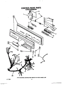 04 - Control Panel, Lit / Optional parts for Kitchenaid Dishwasher KUDA220TWH4 from AppliancePartsPros.com