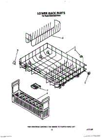 12 - Lower Rack parts for Kitchenaid Dishwasher KUDA220TWH4 from AppliancePartsPros.com
