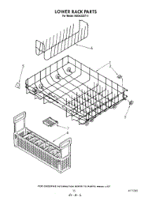 12 - Lower Rack parts for Kitchenaid Dishwasher KUDA22ST0 from AppliancePartsPros.com