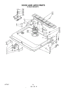 13 - Door And Latch parts for Kitchenaid Dishwasher KUDA22ST0 from AppliancePartsPros.com