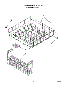 12 - Lower Rack parts for Kitchenaid Dishwasher KUDI22XX2 from AppliancePartsPros.com