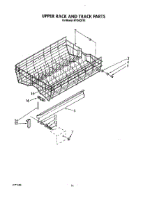 11 - Upper Rack And Track parts for Kitchenaid Dishwasher KPDI620T5 from AppliancePartsPros.com