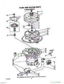 05 - Pump And Motor parts for Kitchenaid Dishwasher KUDM220T0 from AppliancePartsPros.com
