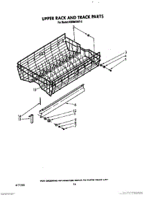 11 - Upper Rack And Track parts for Kitchenaid Dishwasher KUDM220T0 from AppliancePartsPros.com