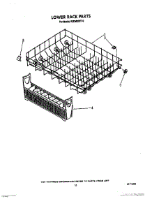 12 - Lower Rack parts for Kitchenaid Dishwasher KUDM220T0 from AppliancePartsPros.com