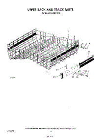 11 - Upper Rack And Track parts for Kitchenaid Dishwasher KUDD210T0 from AppliancePartsPros.com