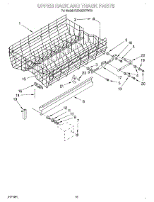 10 - Upper Rack And Track parts for Kitchenaid Dishwasher KUDJ23HYWH2 from AppliancePartsPros.com